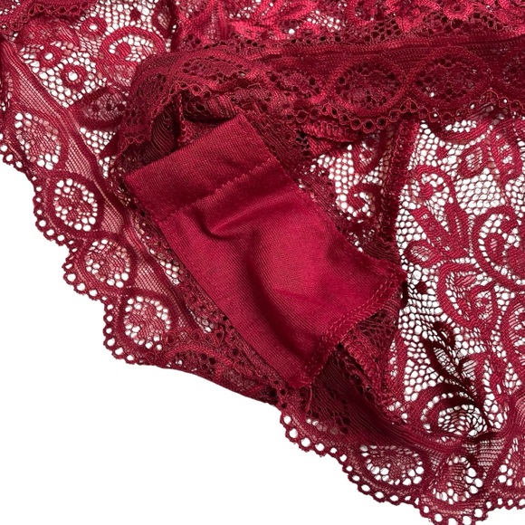 Oh La La Cheri Rhubarb Soft Lace Collared Teddy Keyhole Small/Medium New NWT - Picture 7 of 10